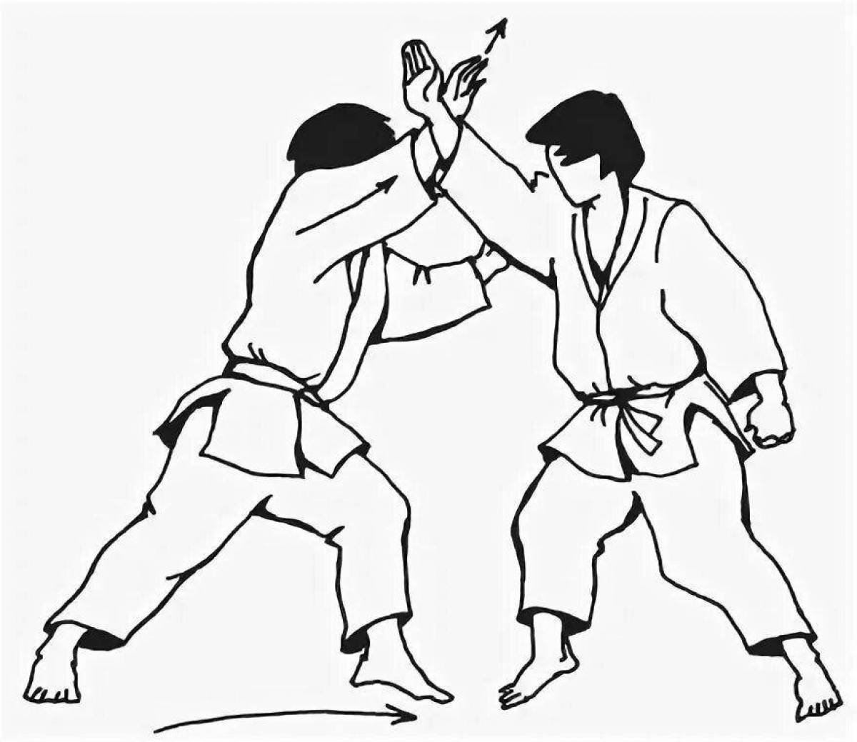 Bold aikido coloring page
