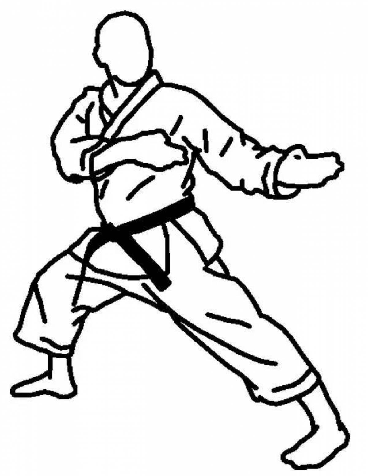 Courageous aikido coloring page