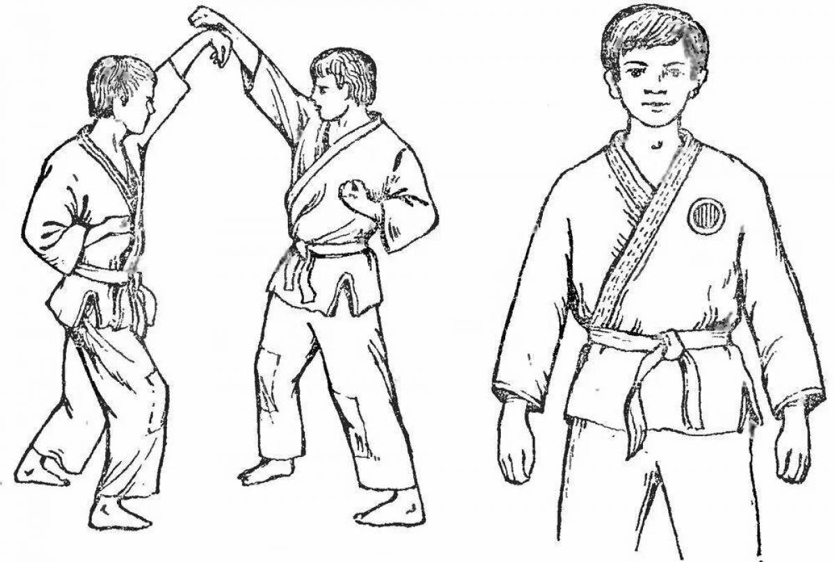 Intriguing aikido coloring page