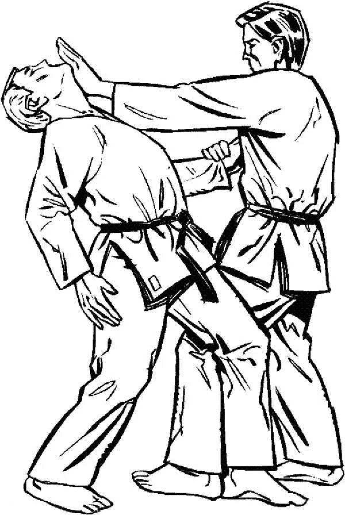 Creative aikido coloring page