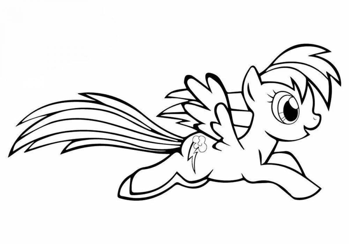 Colorful pony coloring page