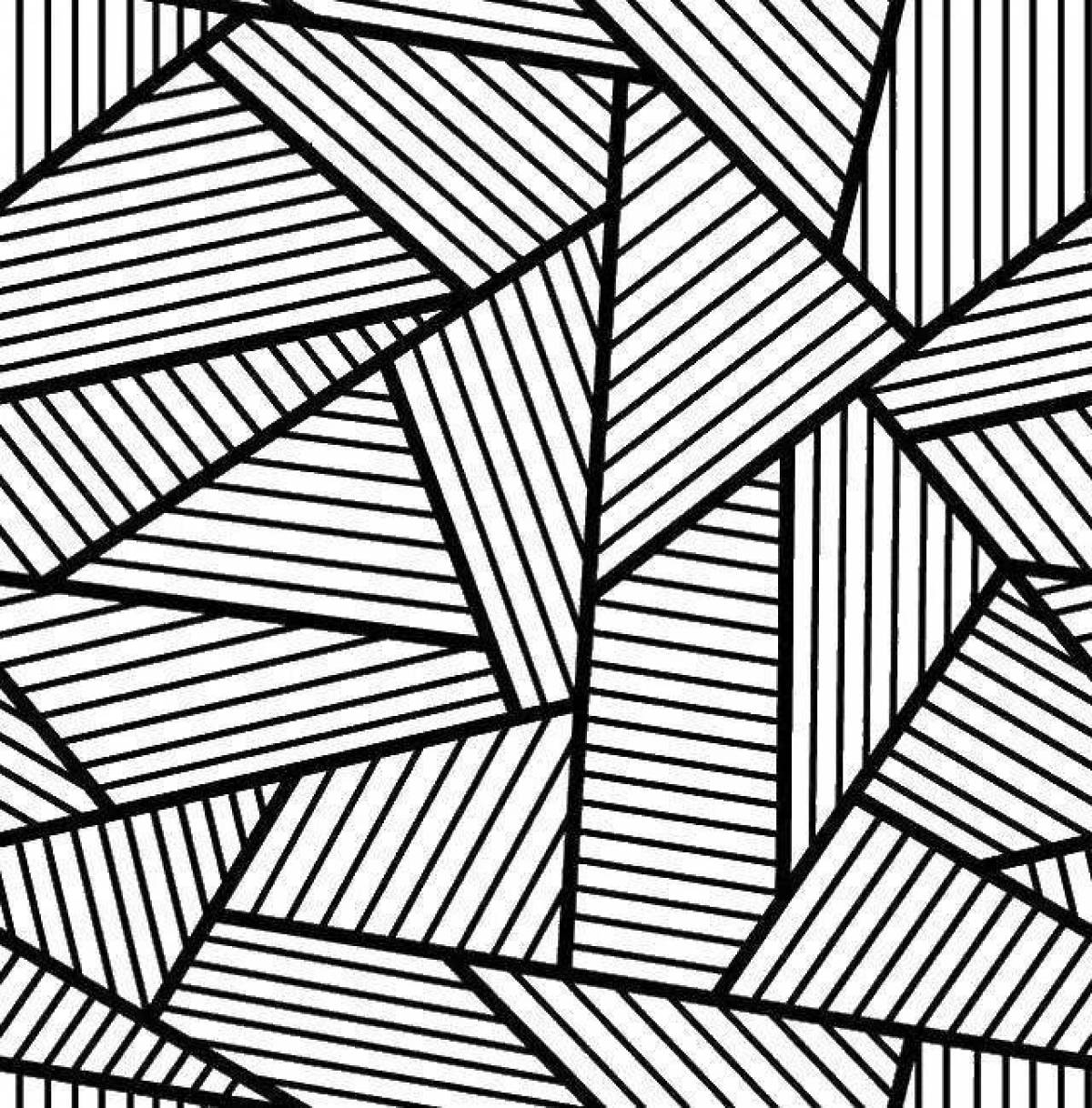 Detailed geometry coloring page