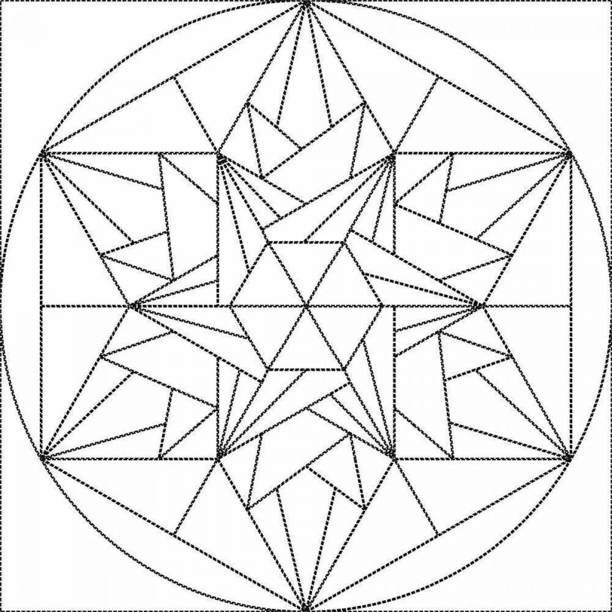Abstract geometry coloring page