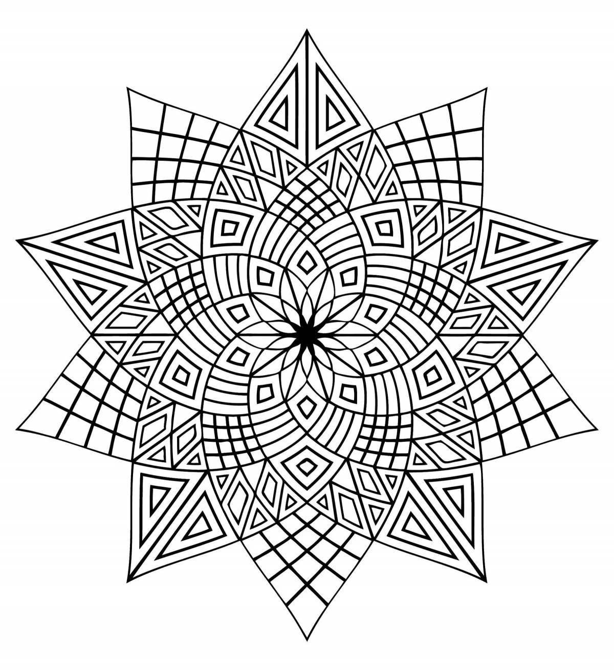 Bold geometry coloring page