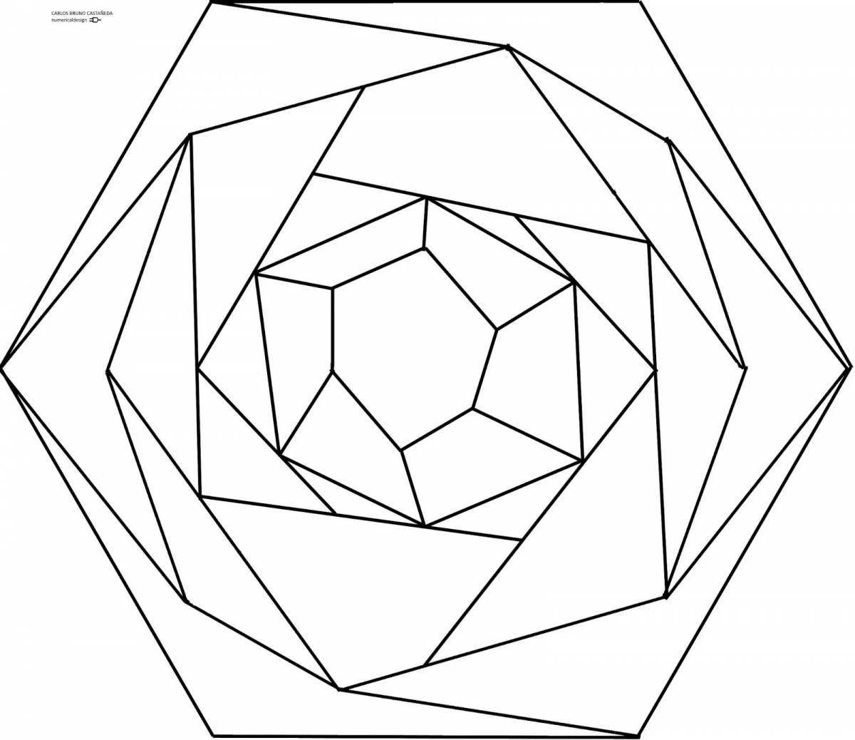Outstanding geometry coloring page