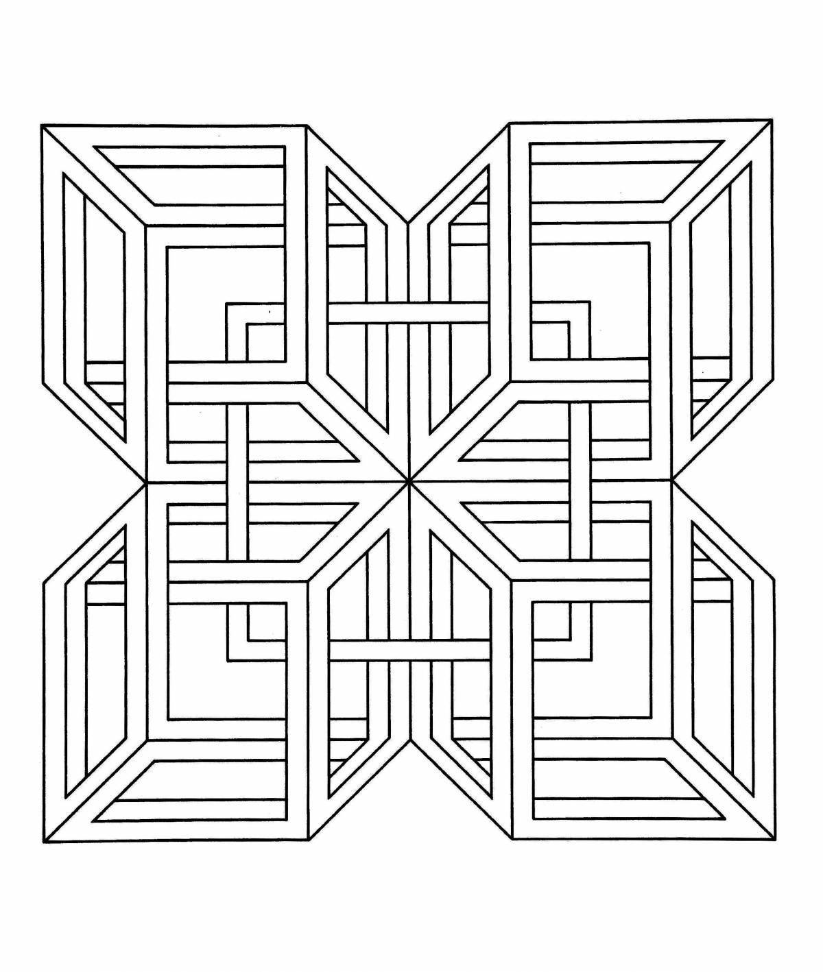 Gorgeous geometry coloring page