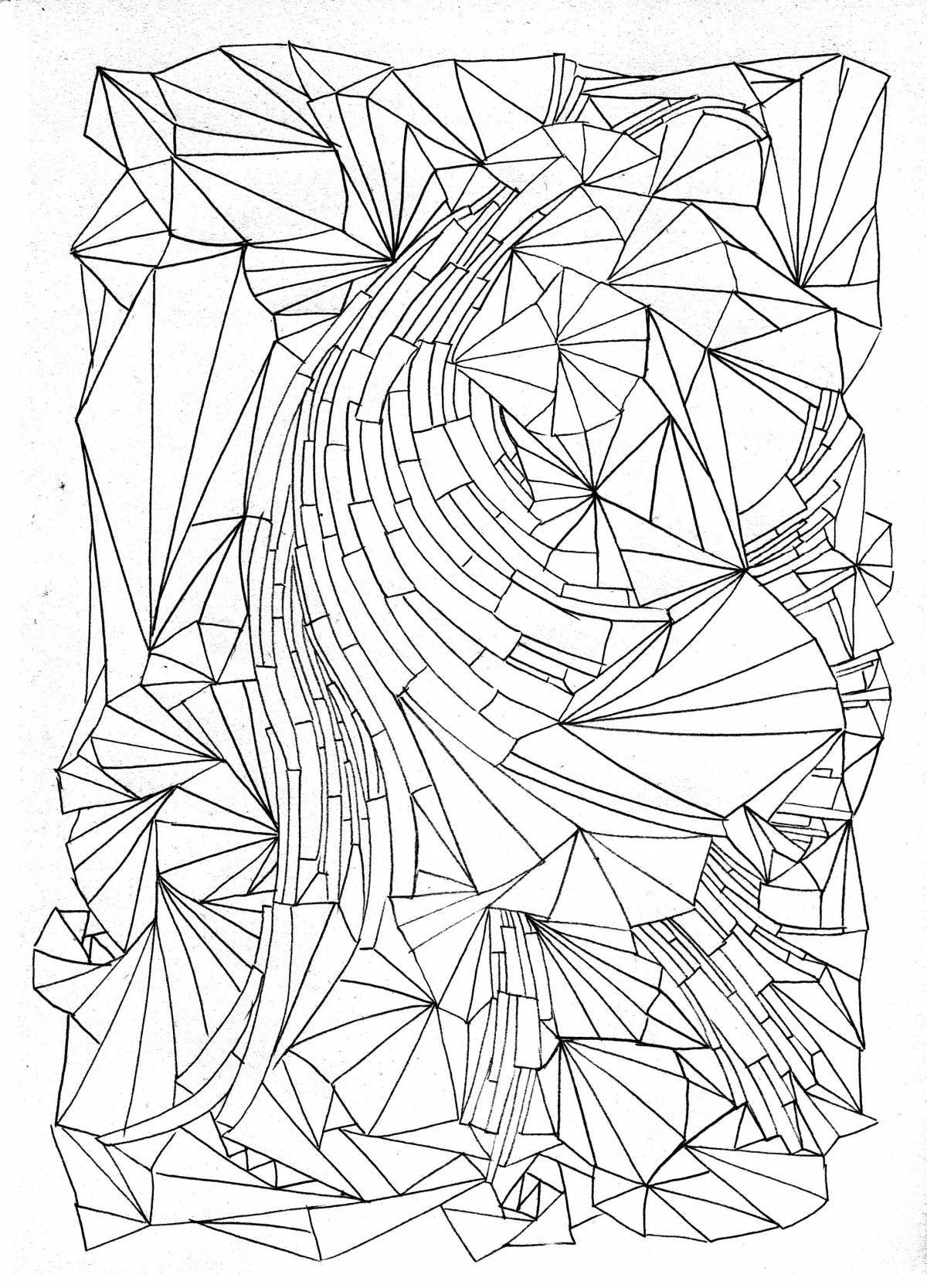 Glitter geometry coloring page