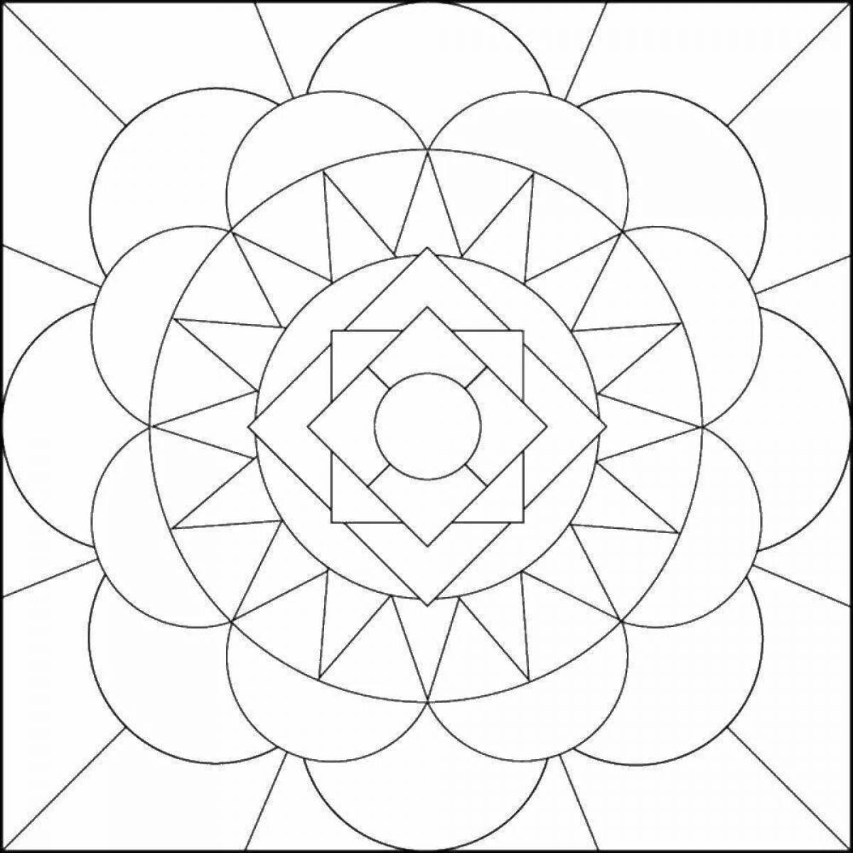 Great geometric coloring book