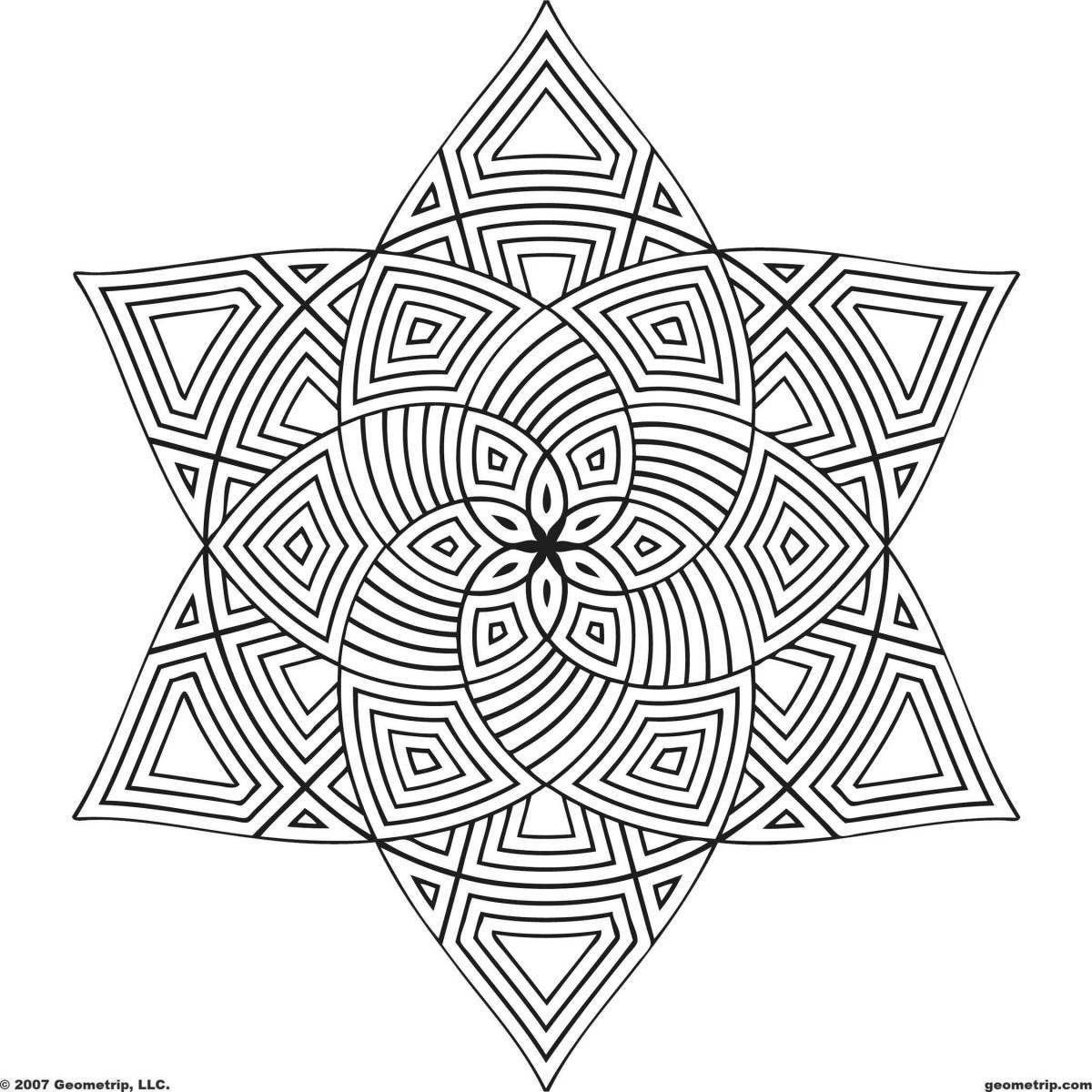 Impressive geometry coloring page