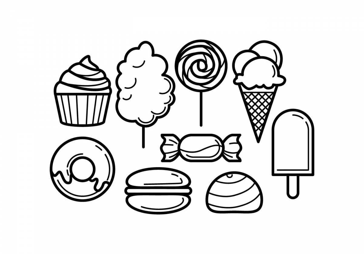 Coloring book irresistible sweets