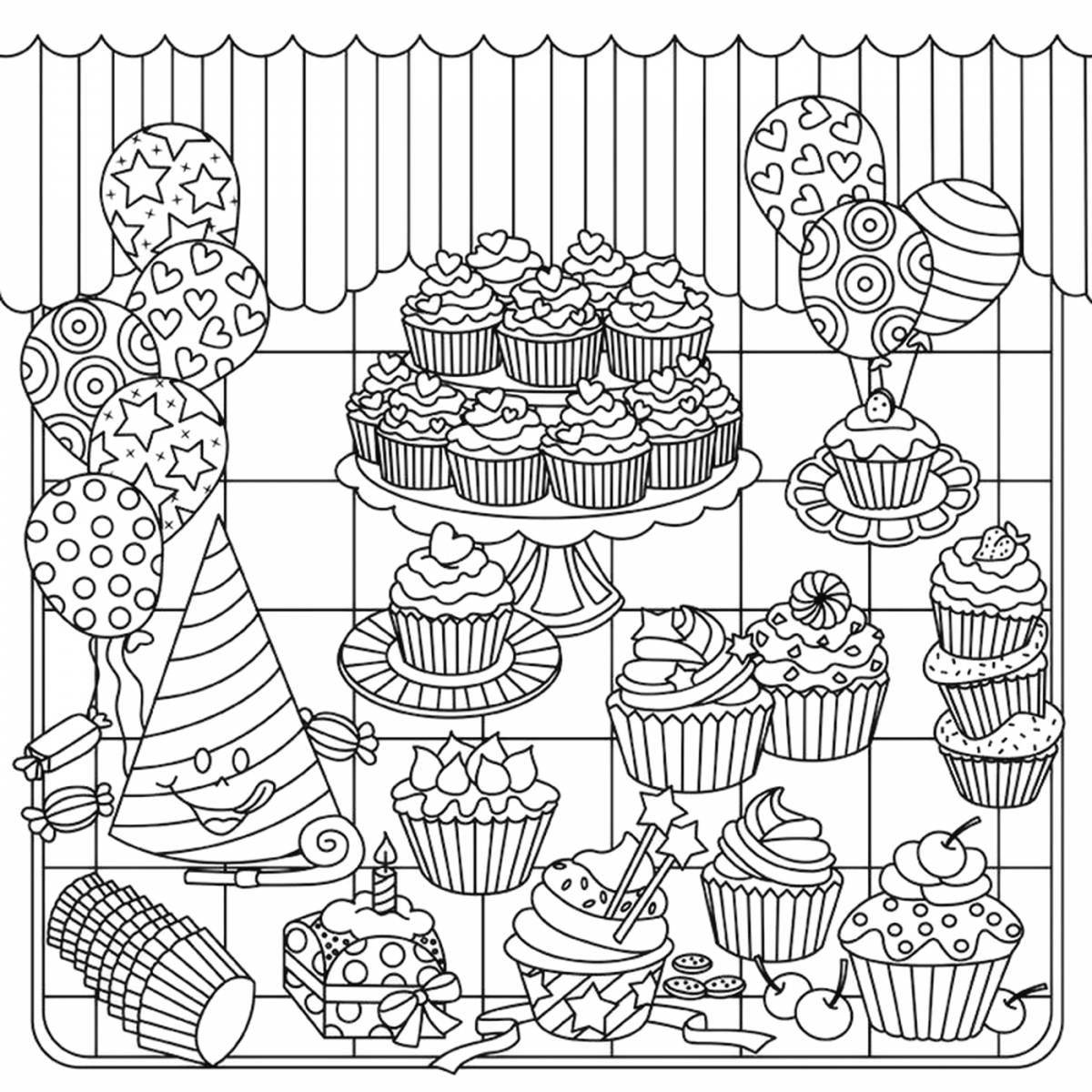 Coloring page gorgeous sweets