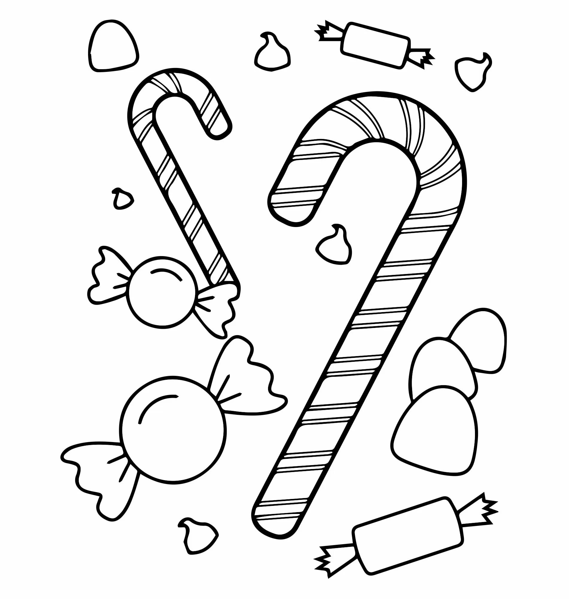 Coloring page inviting sweets