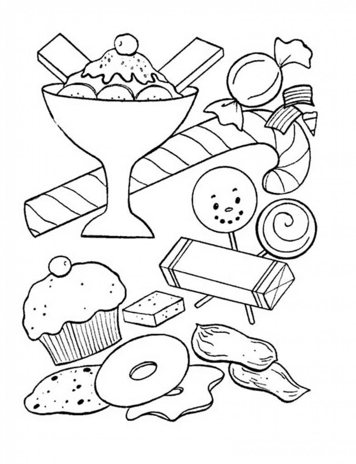 Intriguing sweets coloring page