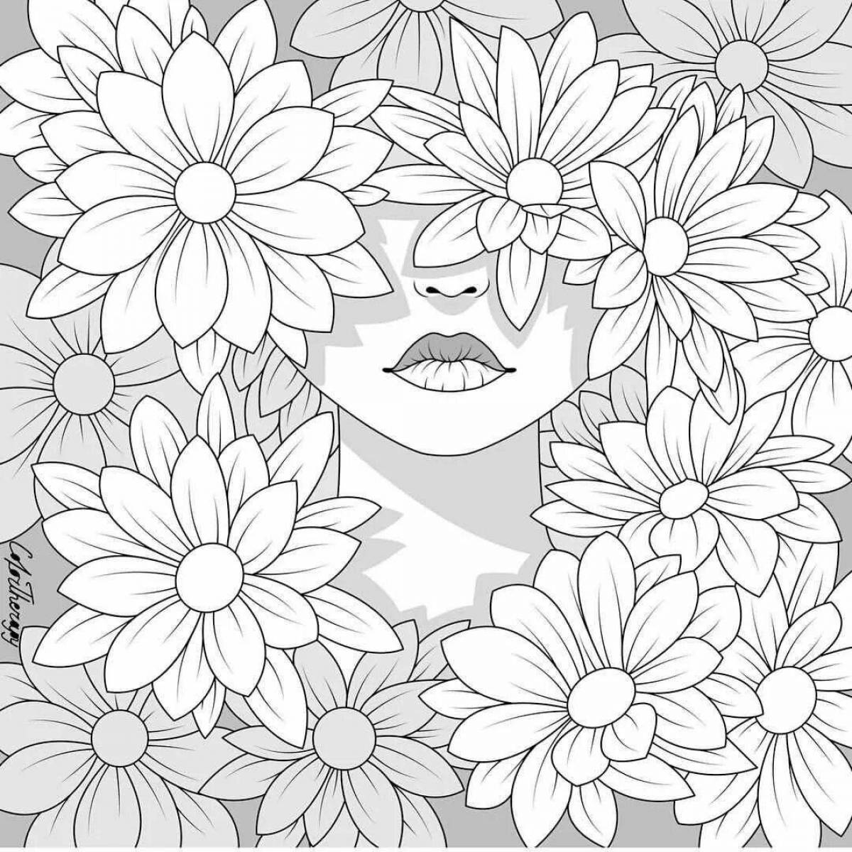 Charming coloring book color therapy