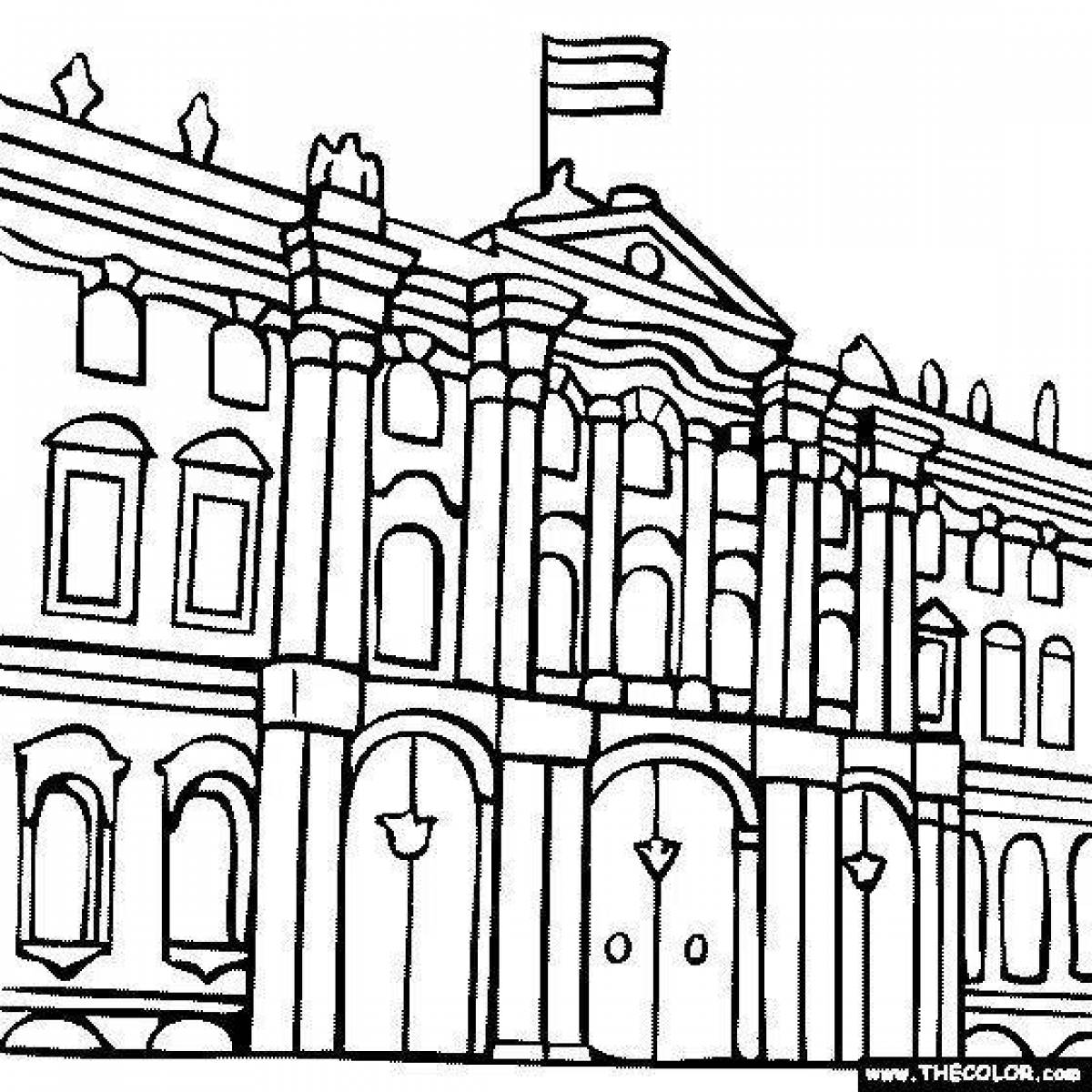 Раскраска зимний дворец. Эрмитаж в Санкт-Петербурге