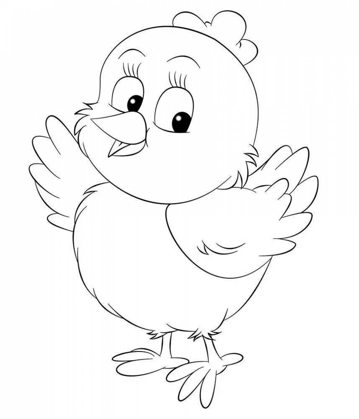 Happy coloring chick