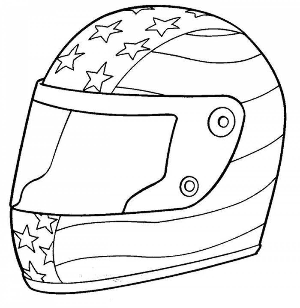 Colourful helmet coloring page