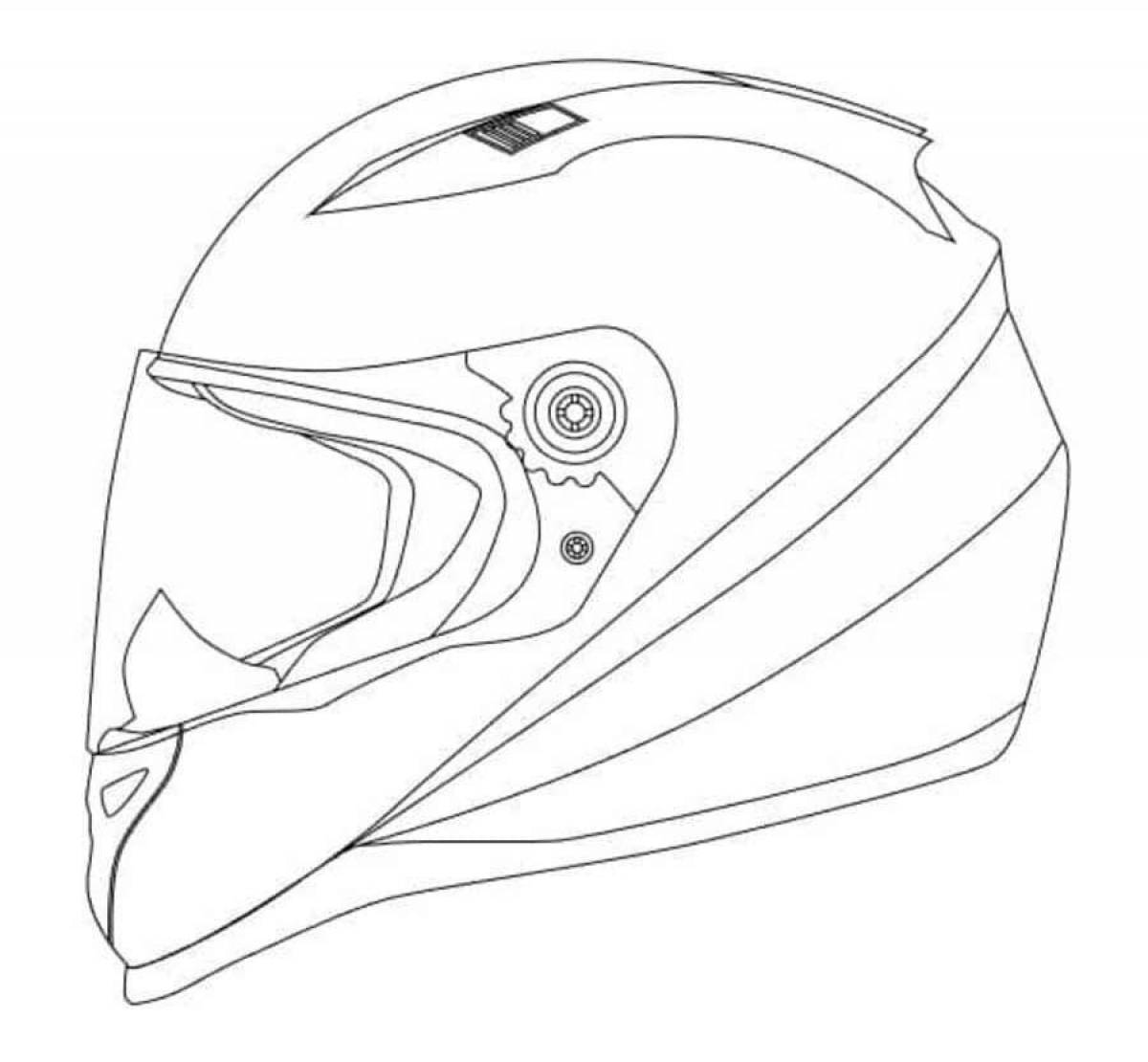Coloring page with colorful helmet