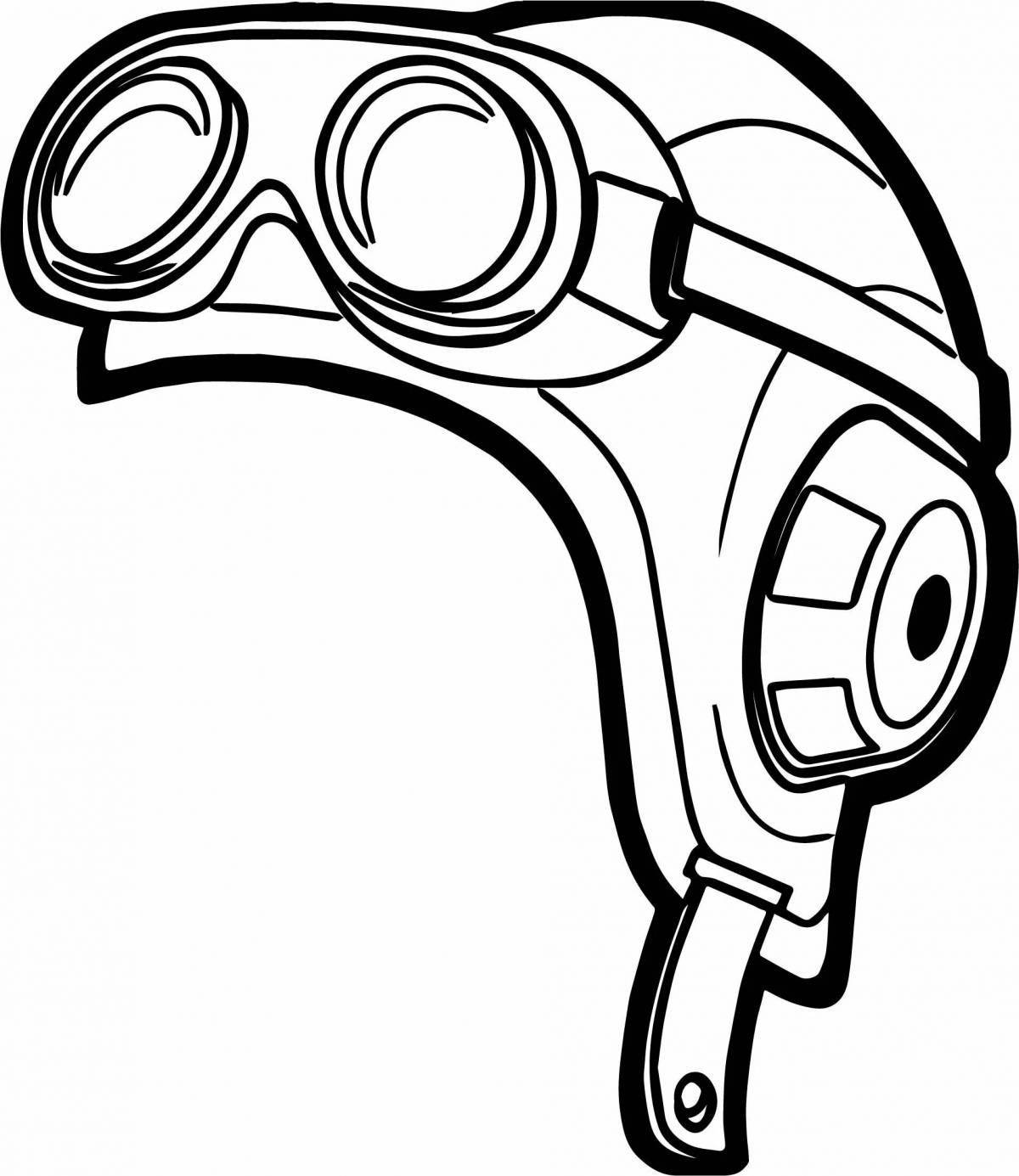 Stylish helmet coloring page