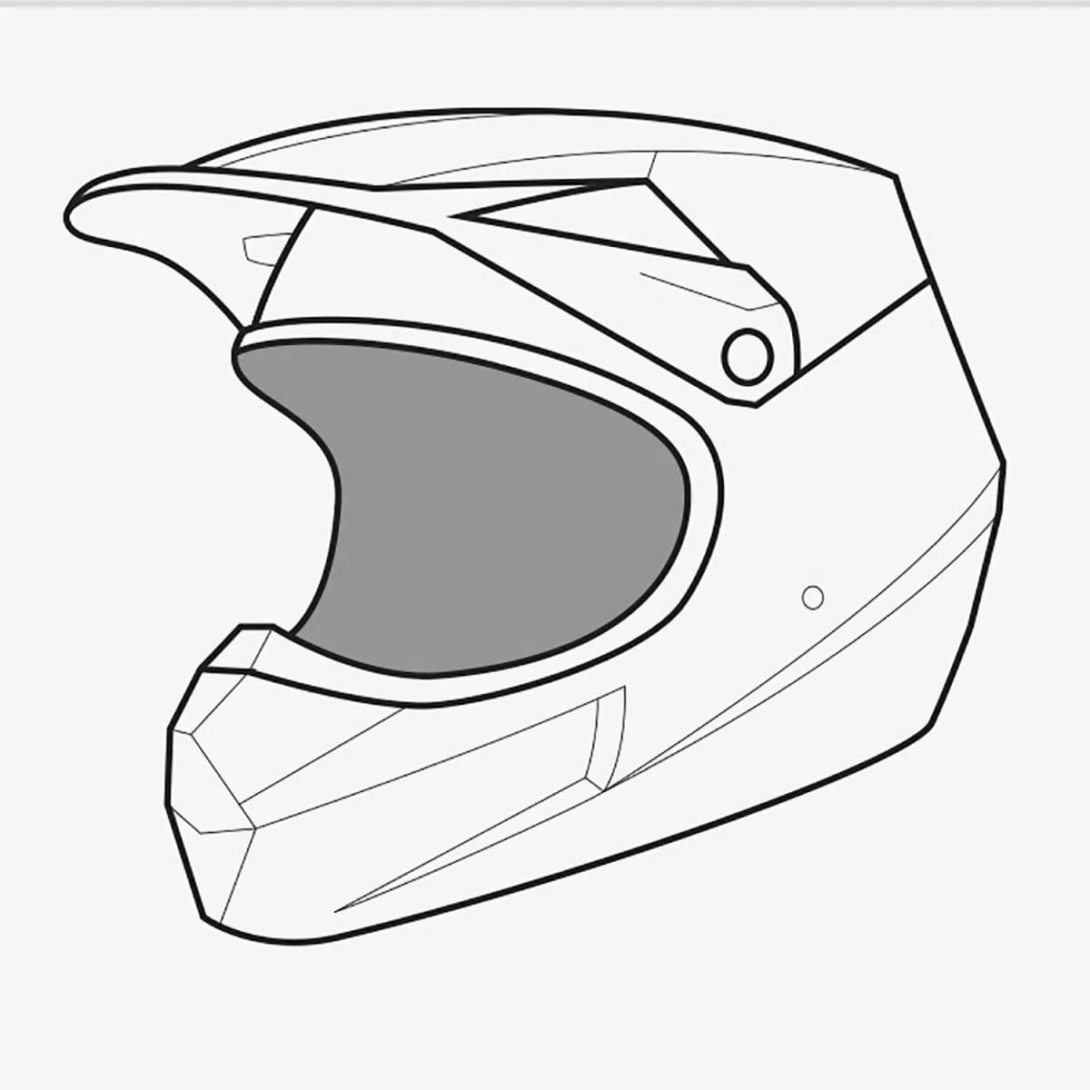 Playful helmet coloring page