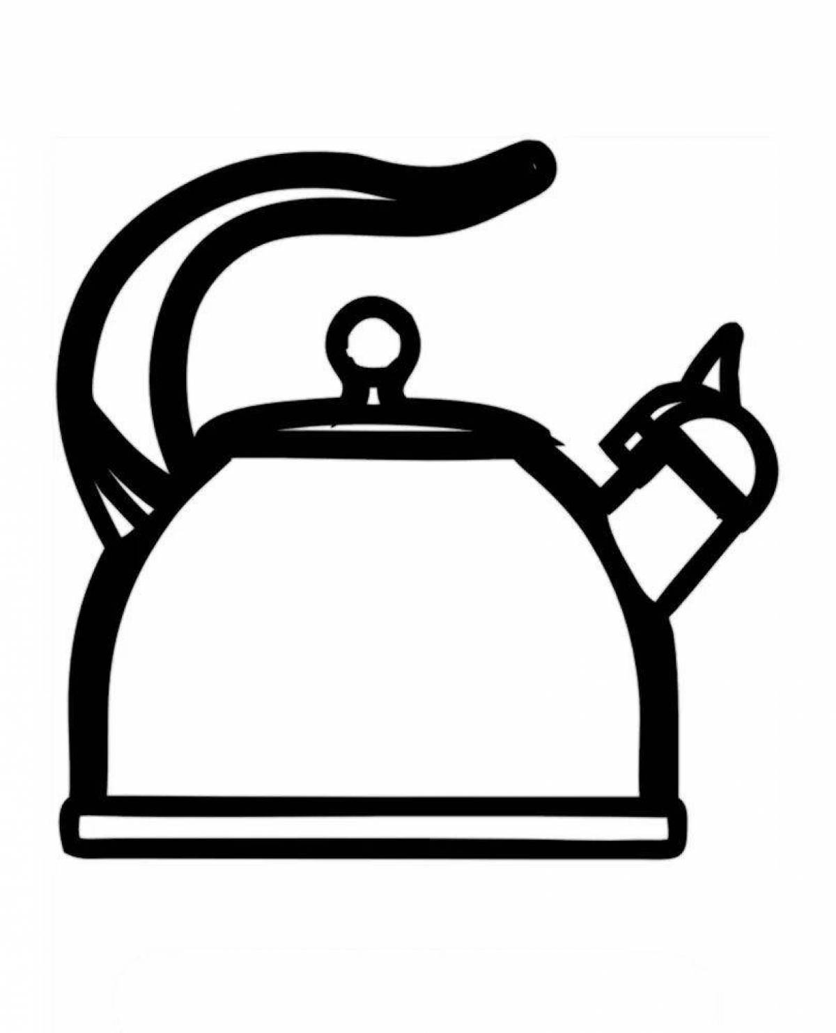Glowing electric kettle coloring page