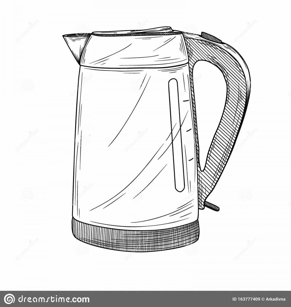 Glitter electric kettle coloring page
