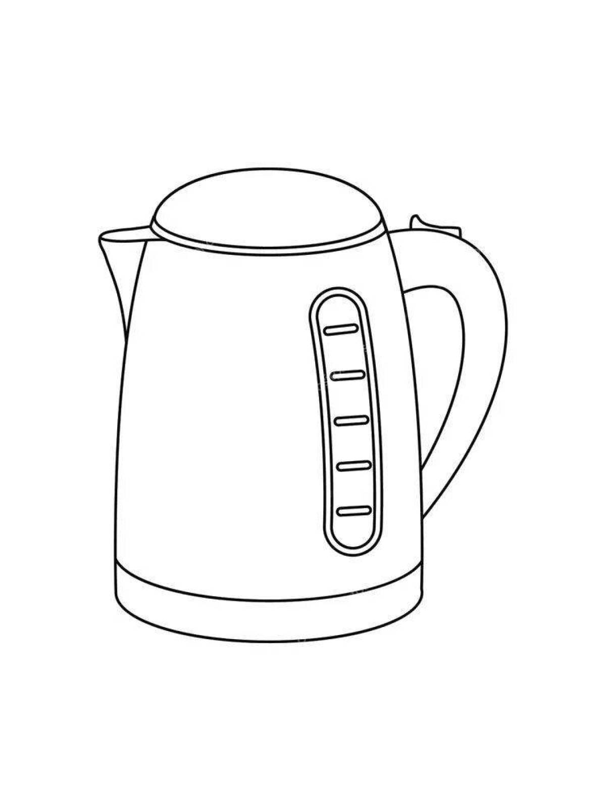 Sparkling electric kettle coloring page