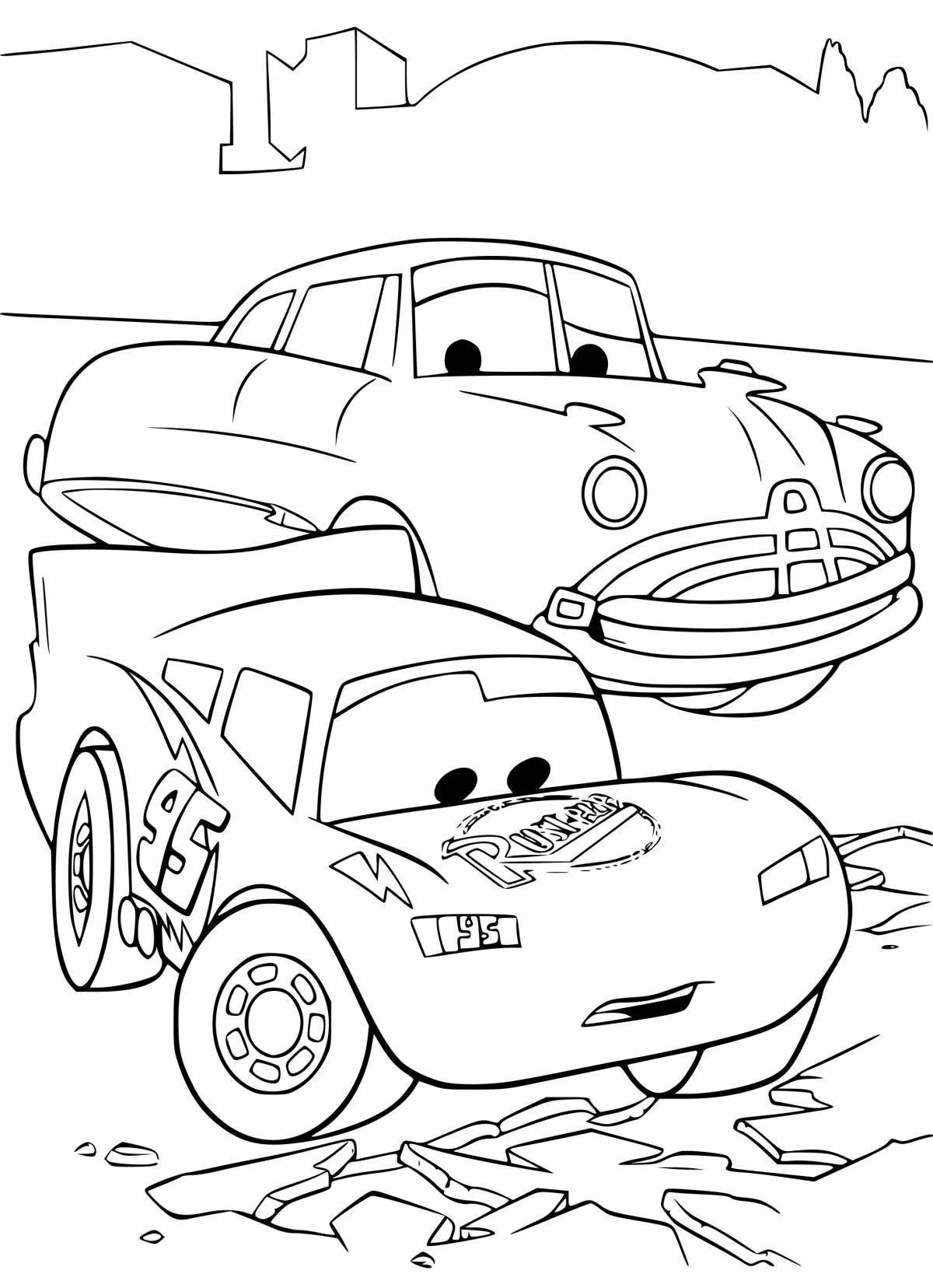 Coloring book wonderful cars for boys