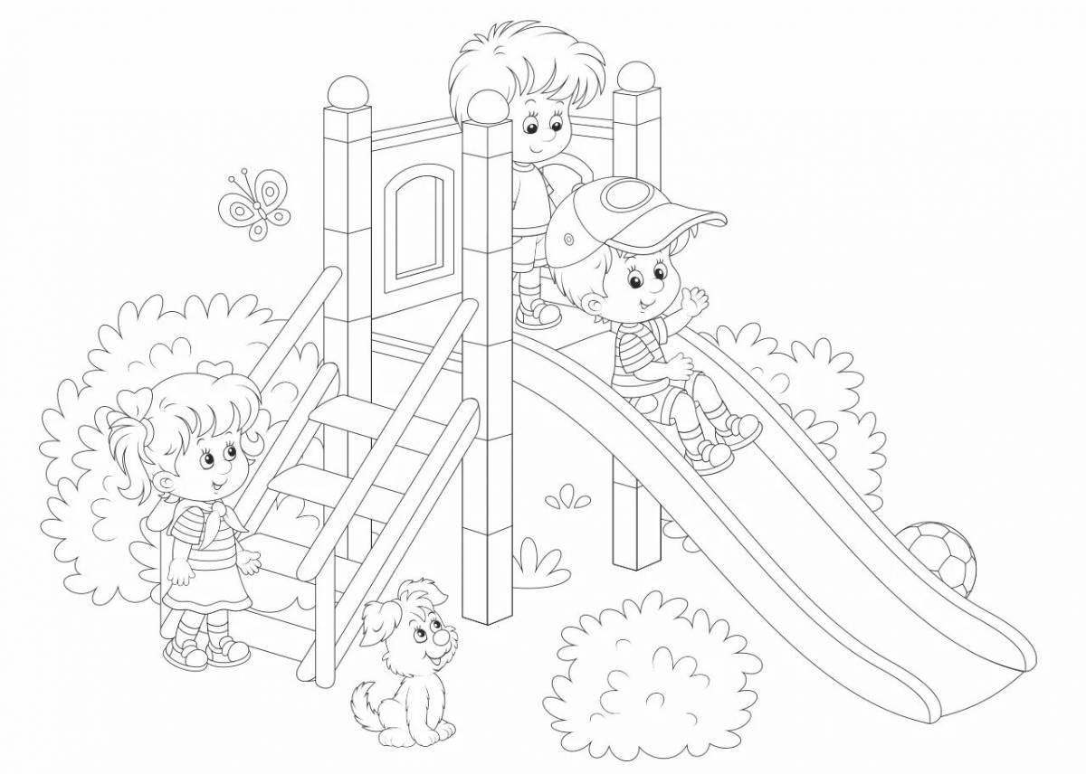 Exciting slide coloring for toddlers