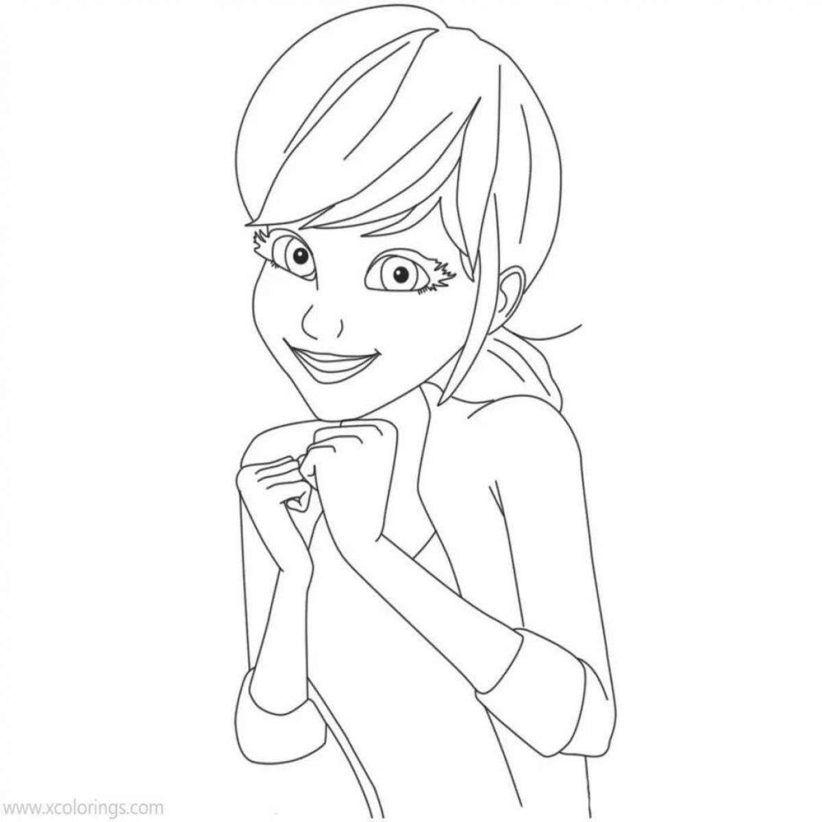 Chloe's playful coloring page