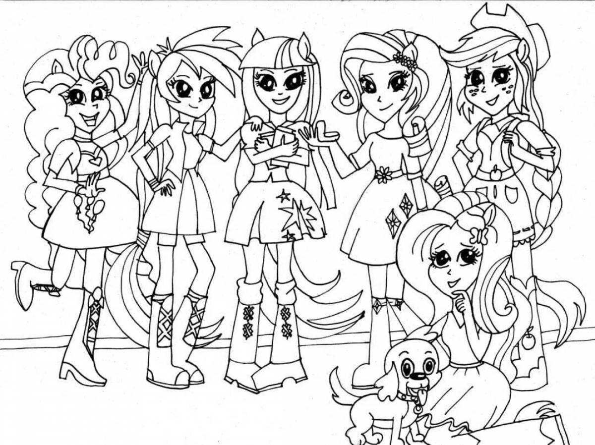 Charming equestria coloring page