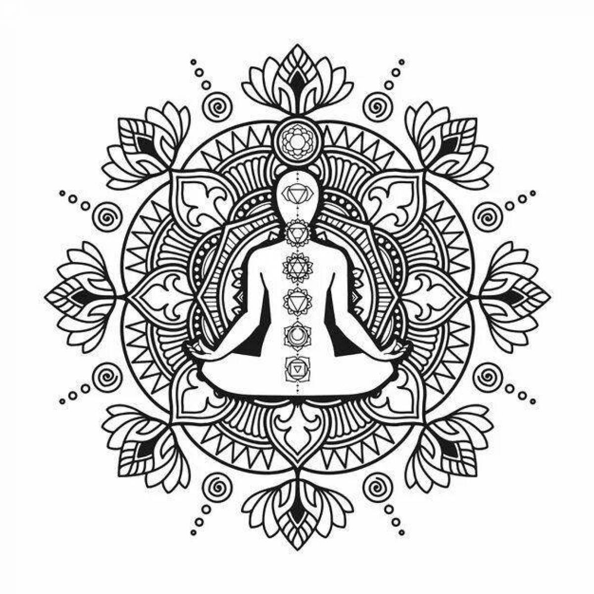 Раскраска «спокойная йога»