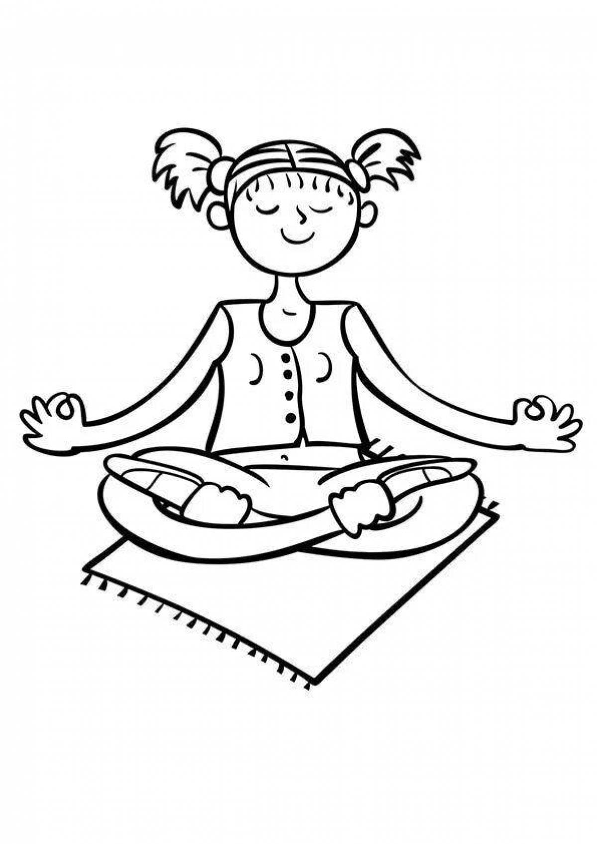 Vibrant yoga coloring page