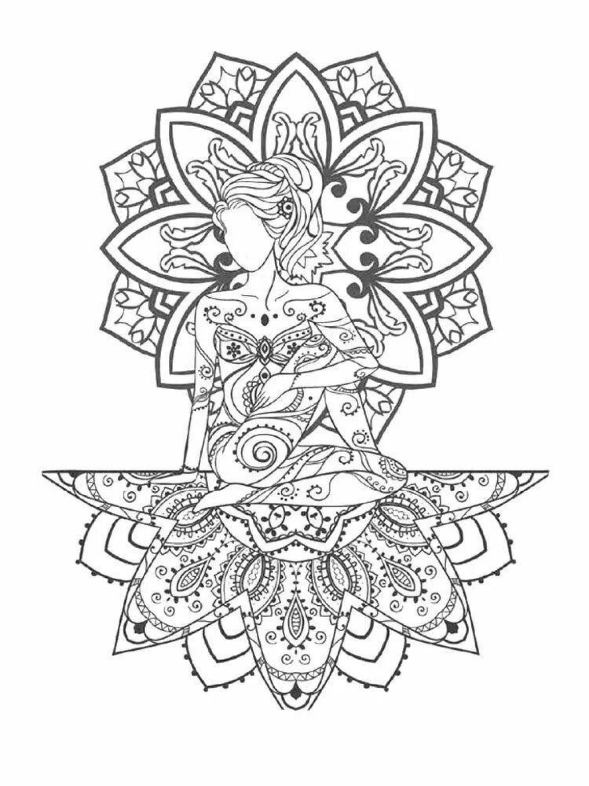 Exciting yoga coloring book