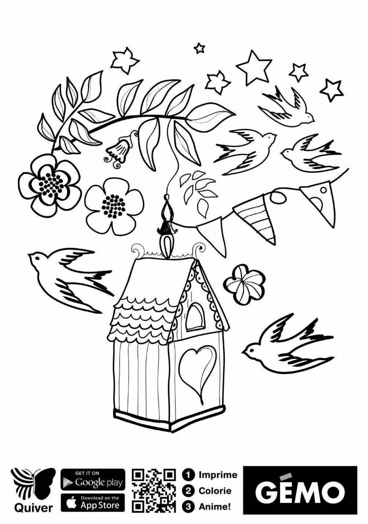 Glittering quiver coloring page