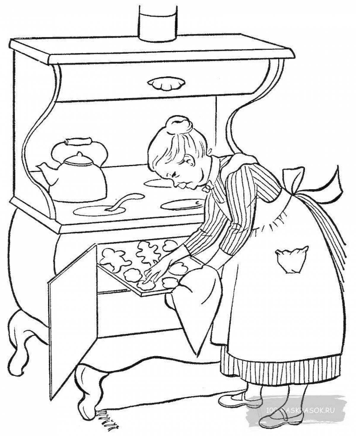 Coloring book magic oven for kids