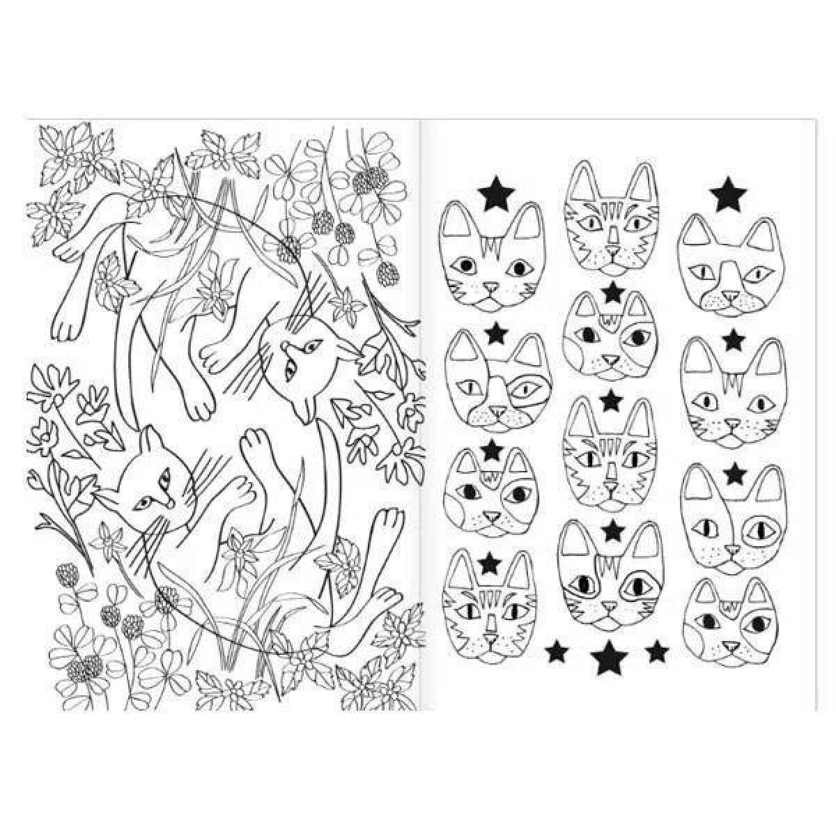 Peaceful mini anti-stress coloring book