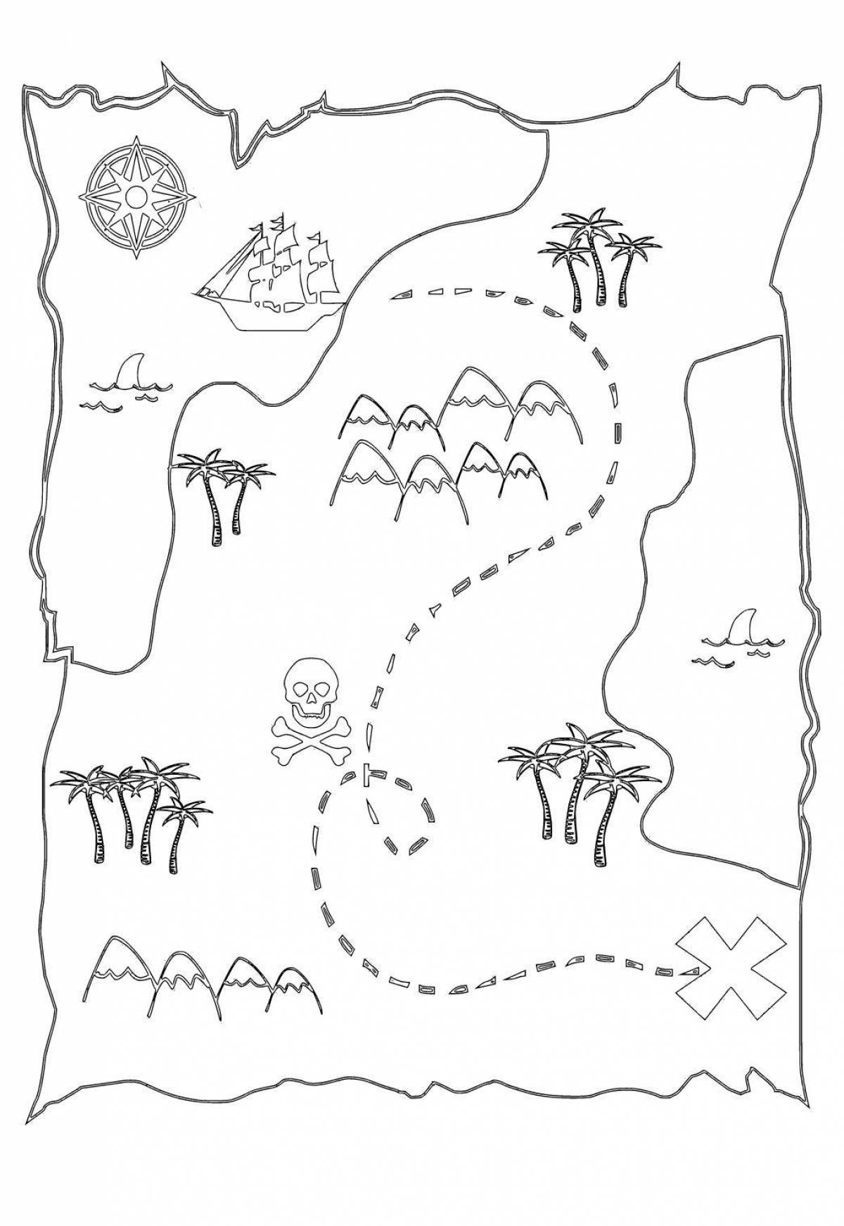 Рисунок карта сокровищ для детей 4 5 лет