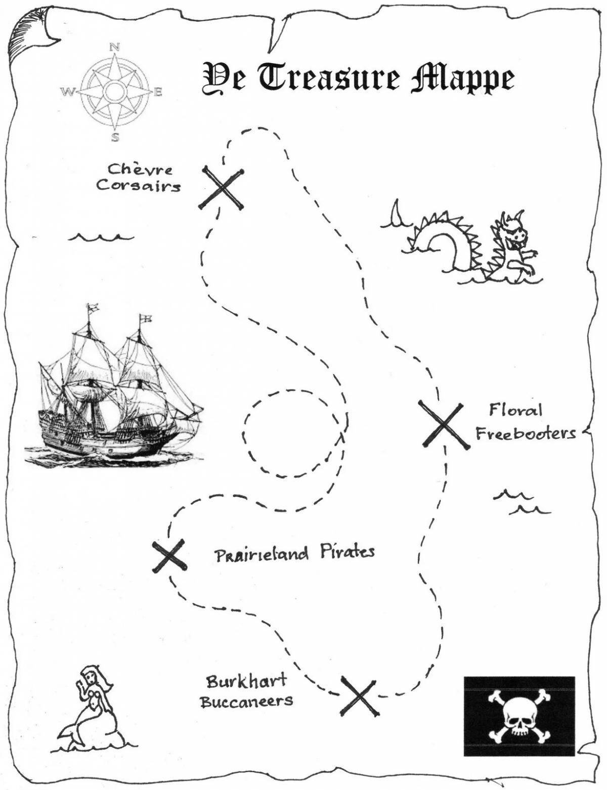 Нарисовать карту сокровищ для детей своими руками с подсказками