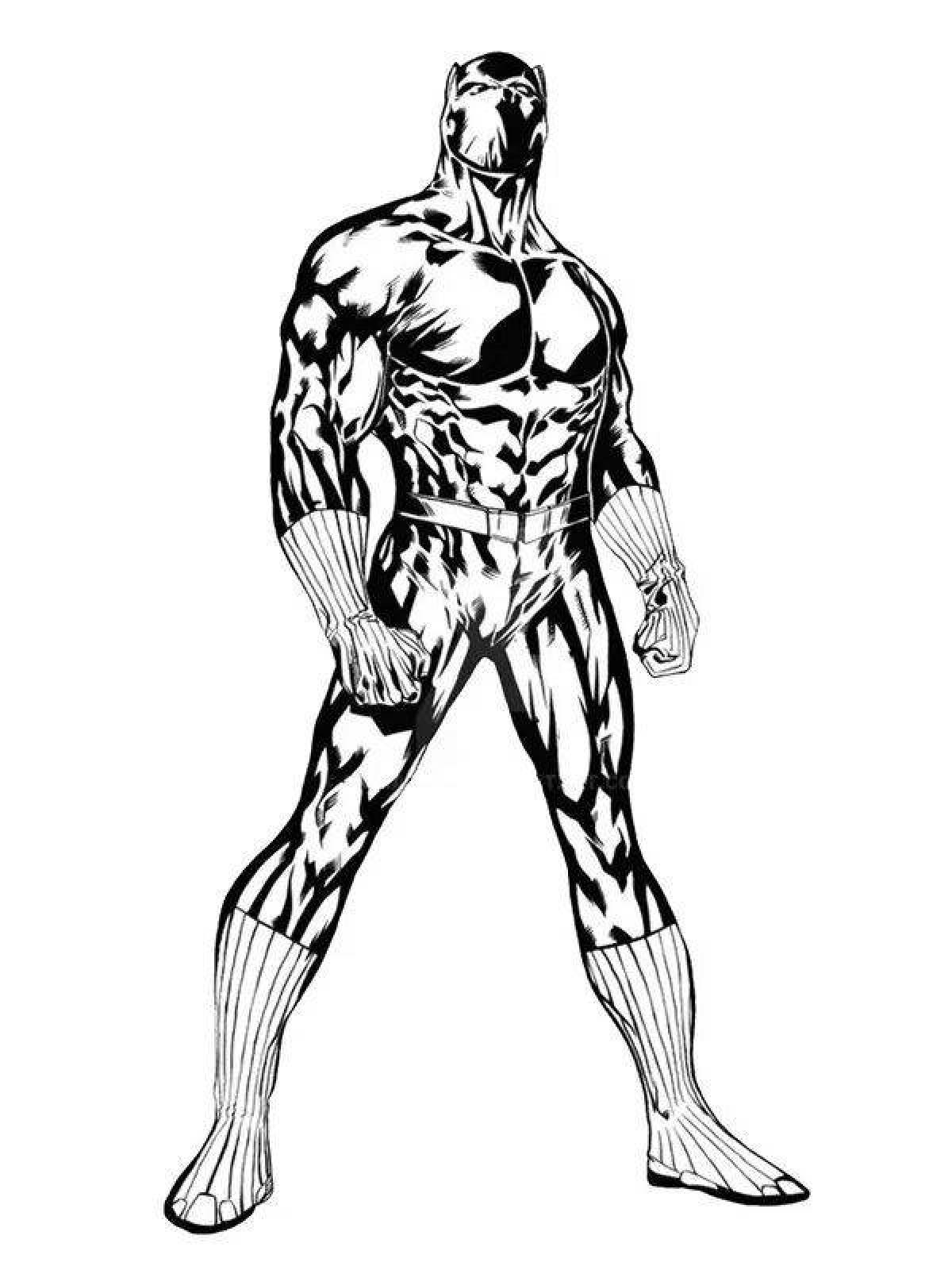 Раскраска Супергерои Марвел черная пантера