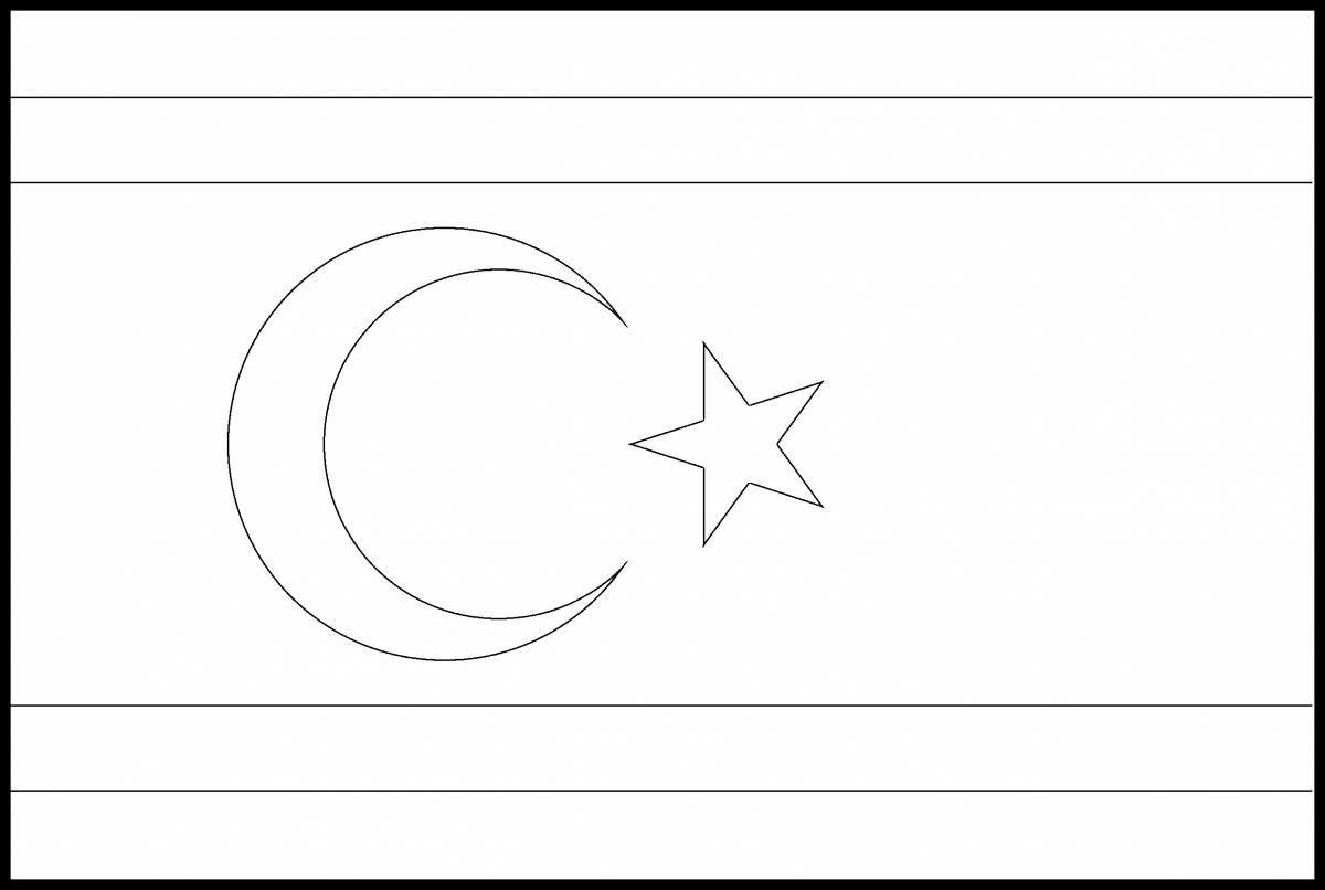 Фото Впечатляющая страница раскраски с флагом азербайджана