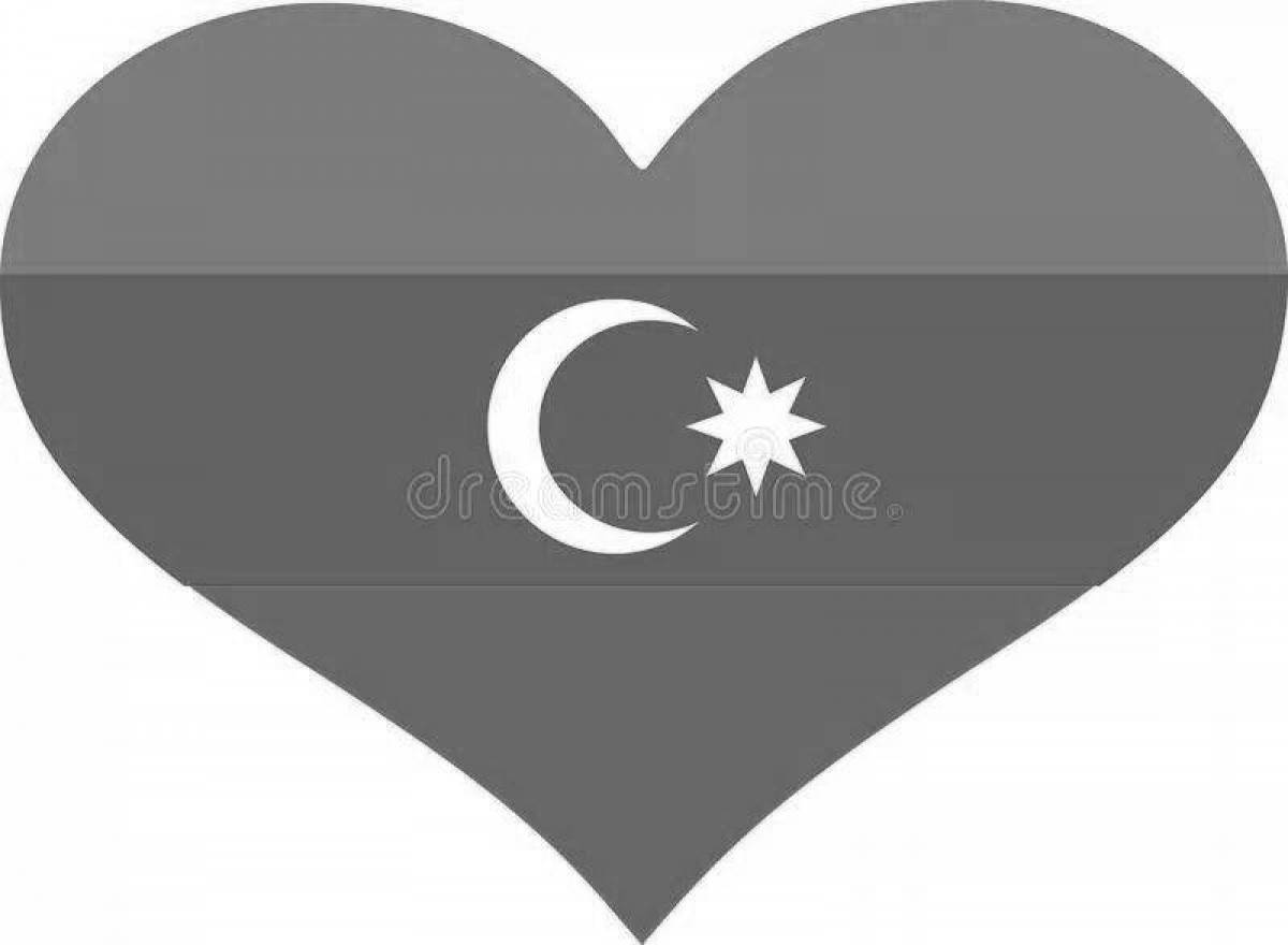 Фото Раскраска очаровательный флаг азербайджана