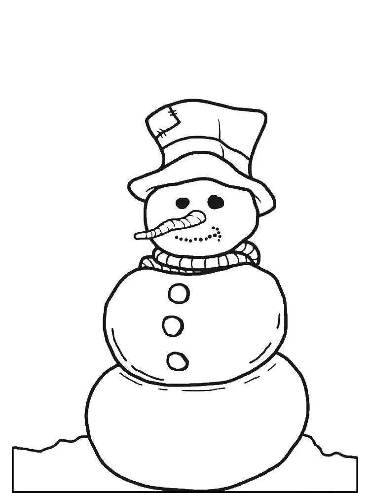 Adorable snowman coloring page