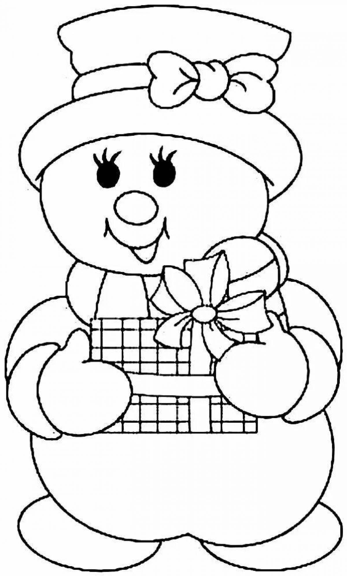 Playful snowman coloring page