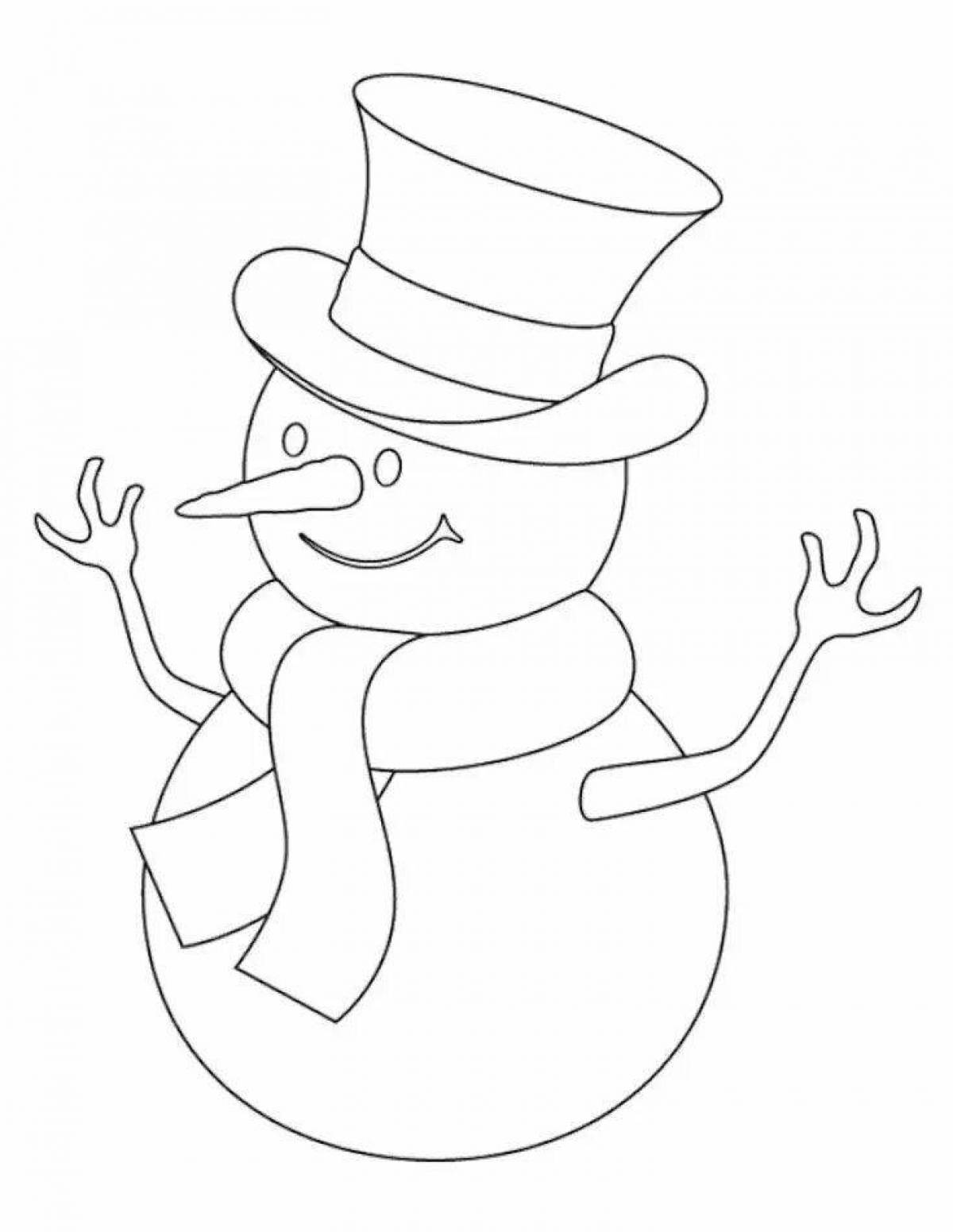 Shiny snowman coloring page