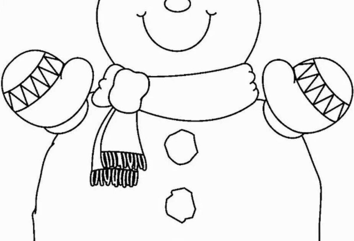 Rampant snowman coloring page