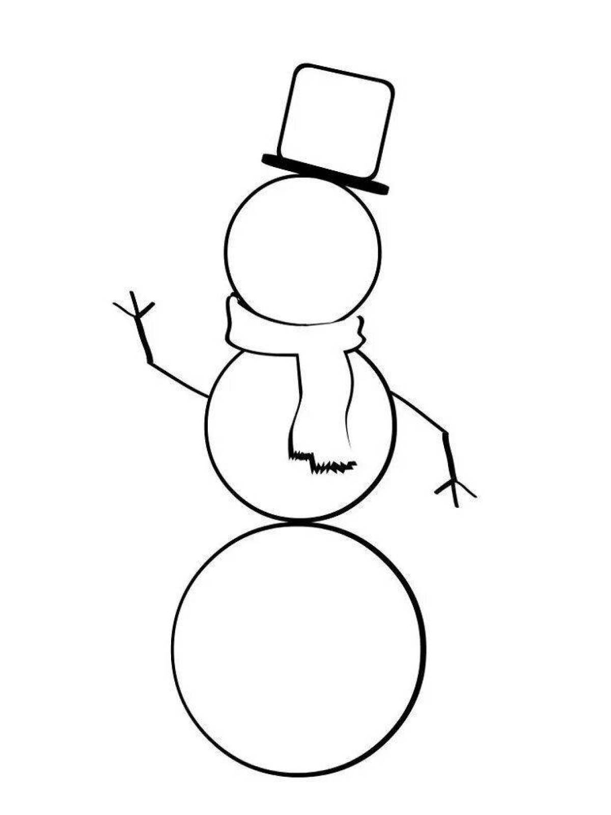 Fine snowman coloring page