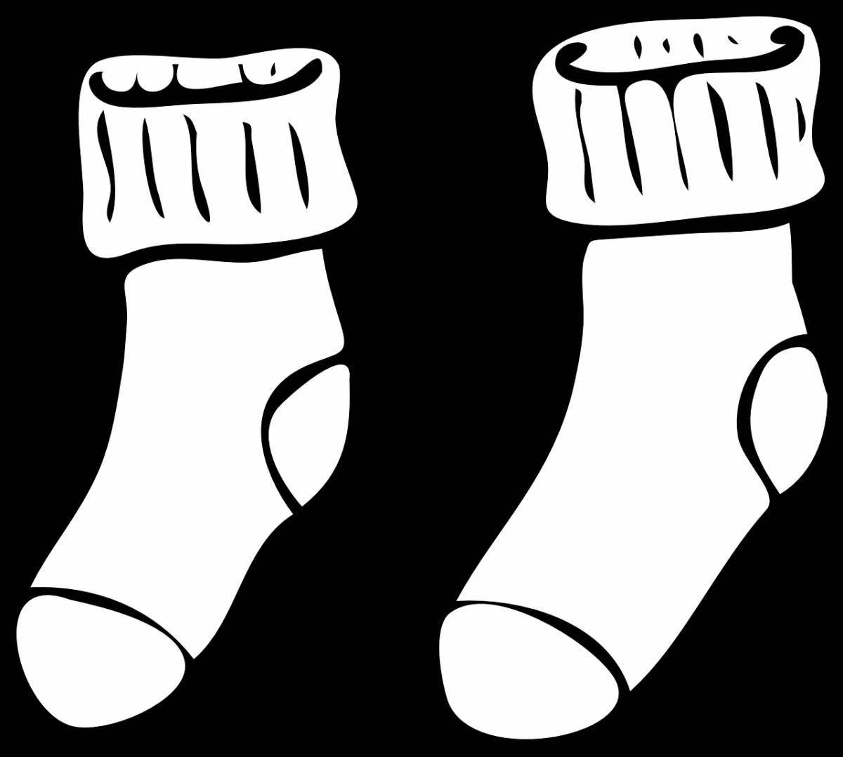 Colorful socks coloring book for kids