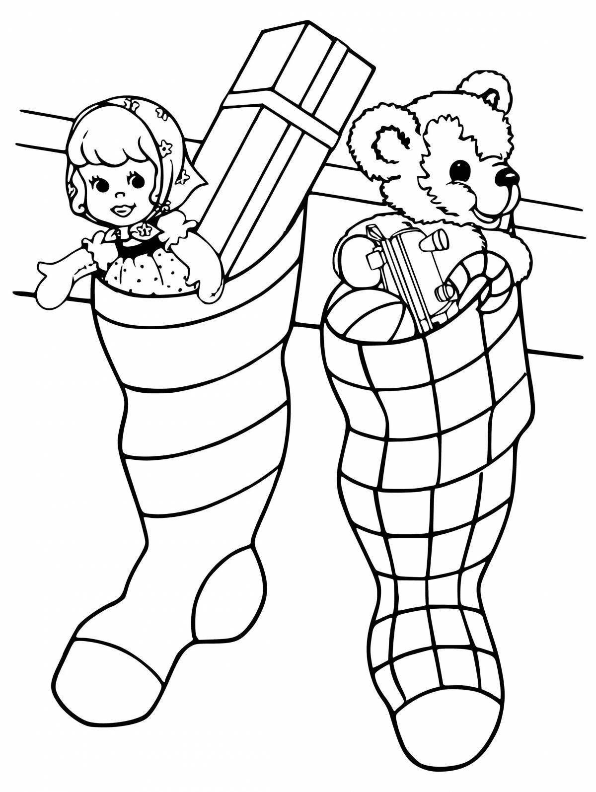 Раскраска веселые носки для малышей