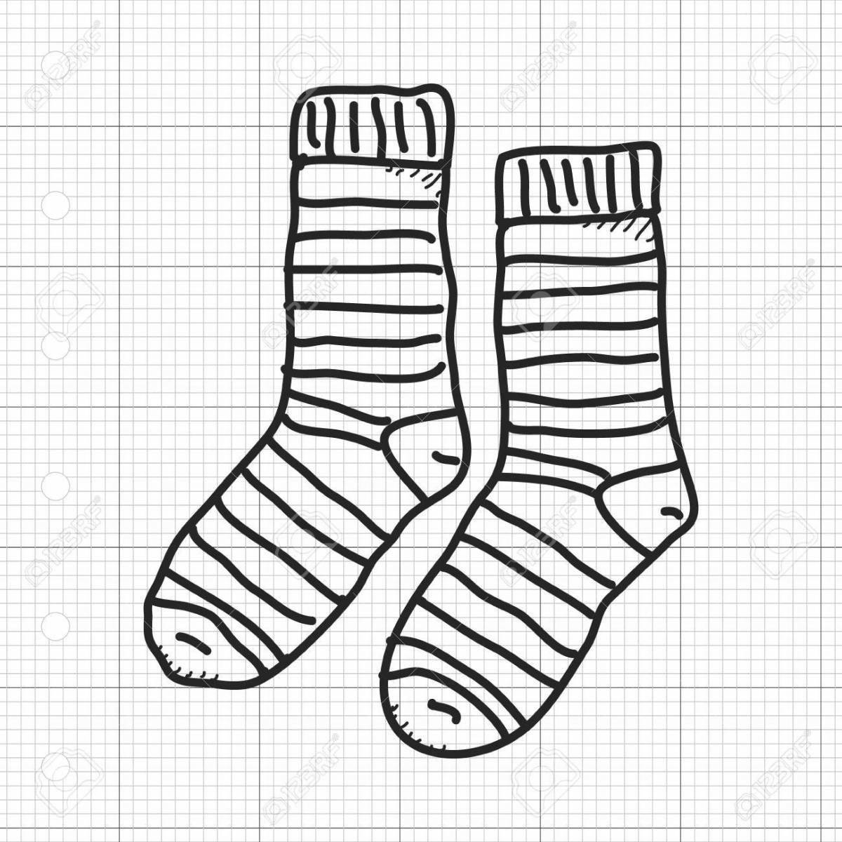 Pre-k cute socks coloring page